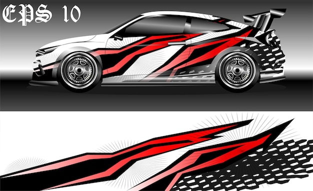 Vector sport car decal wrap illustration