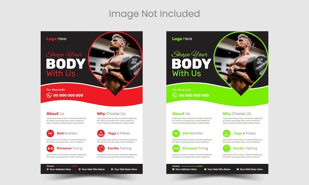 Vector sport flyer template with photo