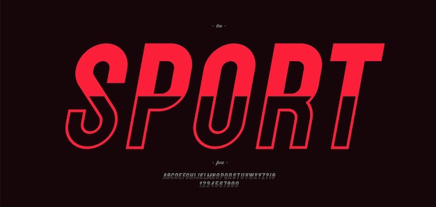 Vector sport font modern line style