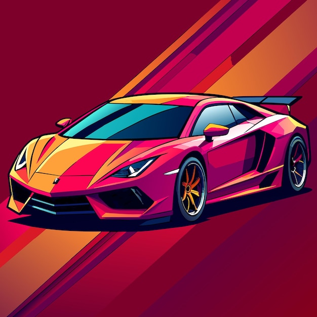 Vector vector sport modern car illustration on solid color