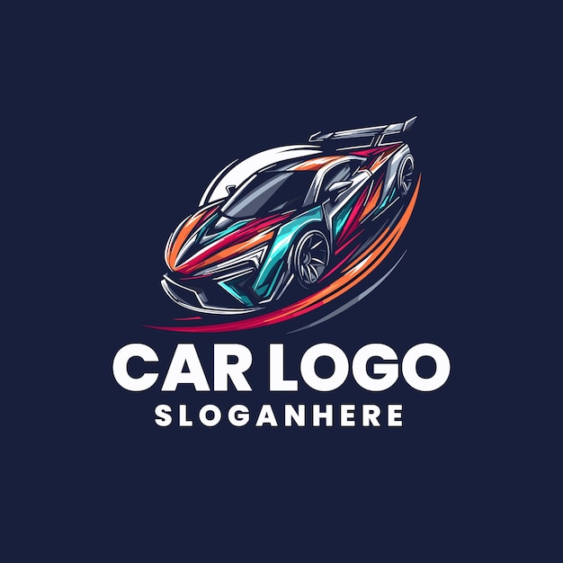 Vector vector sportwagen abstracte lijnen logo sjabloon