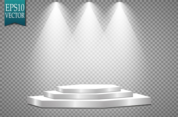 Vector vector spotlights scene light effects podium light