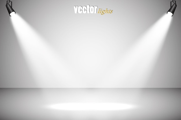 Vettore faretti di vettore. scena effetti di luce vettore. effetto luce bagliore.