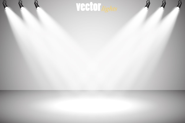 Vector spotlights on transparent background