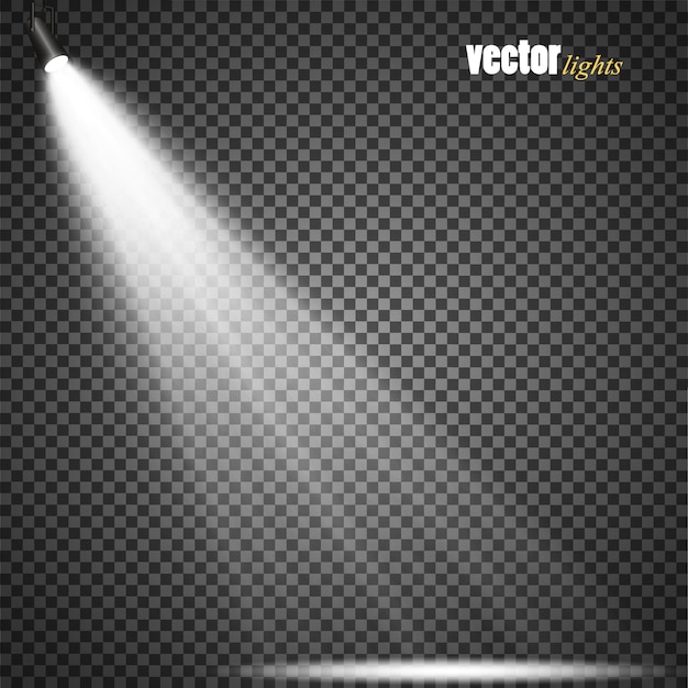 Vector Spotlights on transparent background