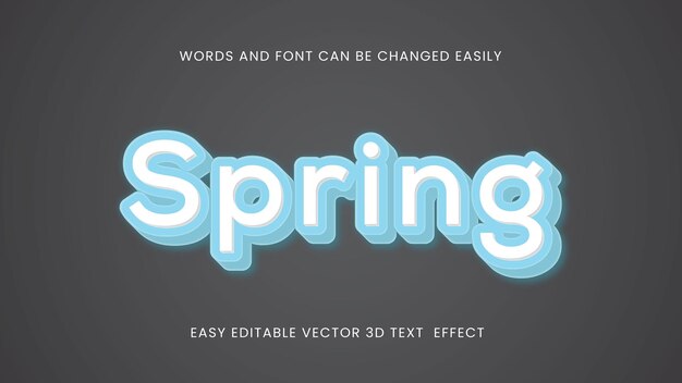 Vector spring 3d text style design