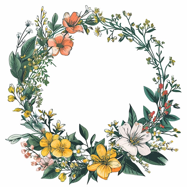 Vector spring floral frame