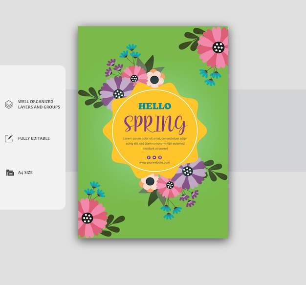 vector spring party flyer template