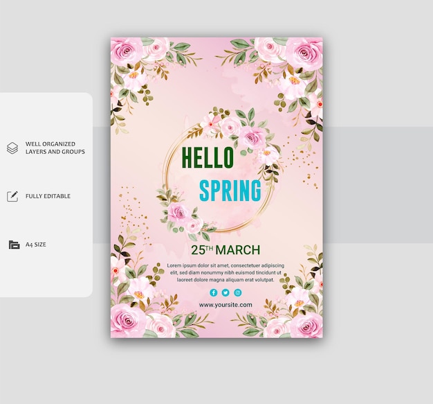 Vector vector spring party flyer template