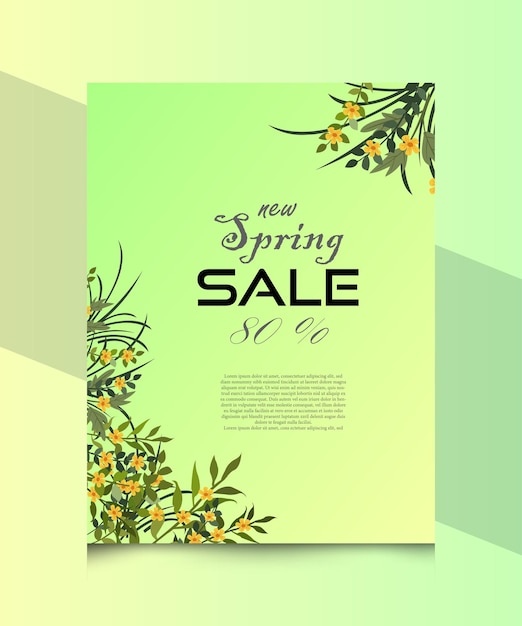 Vector spring party flyer template