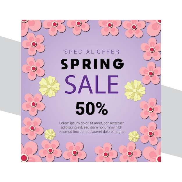 vector spring sale flyer template