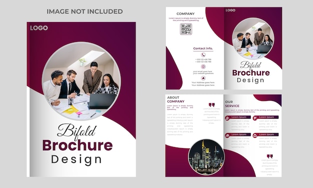 Vector square bifold brochure template