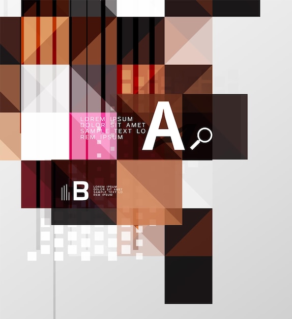 vector square elements on gray abstract background with infographics vector template background for print workflow layout diagram number options or web design banner