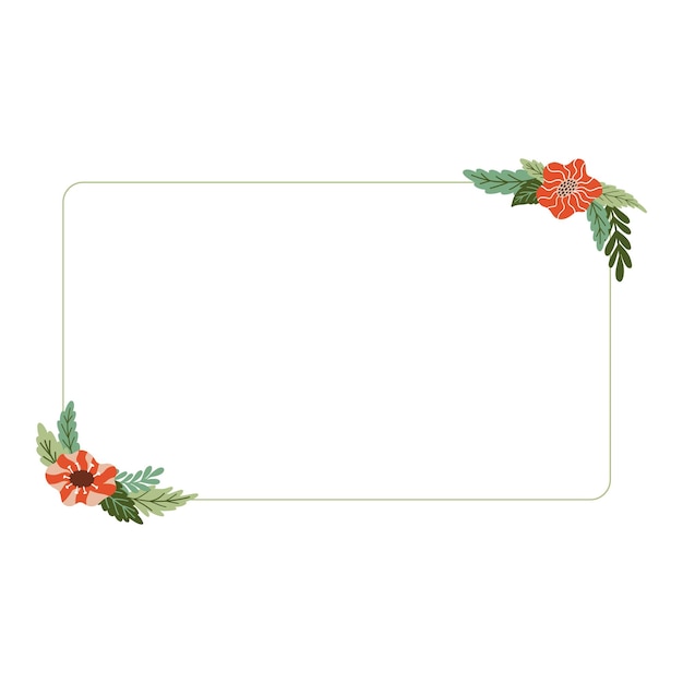 Vector square floral frame and border Elegant decorative elements with flowers plants