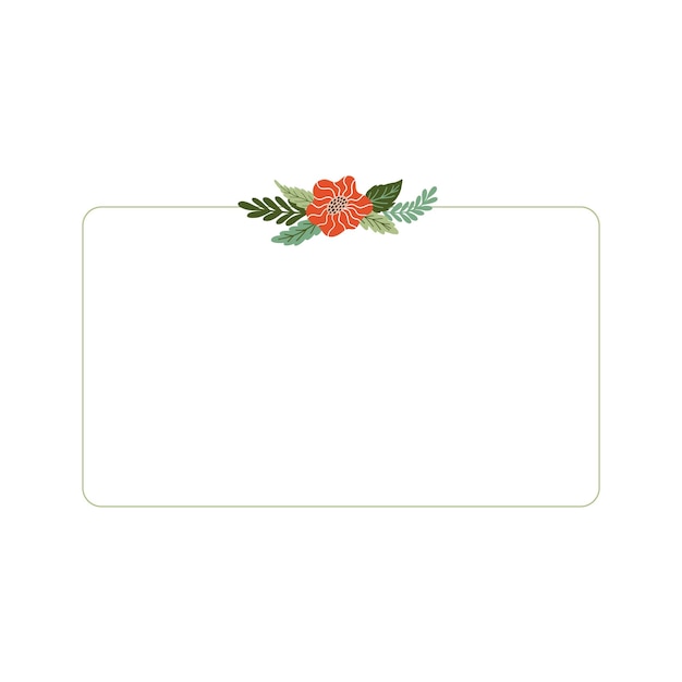 Vector square floral frame and border elegant decorative elements with flowers plants