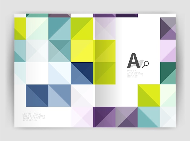 터 사각형 전단지 비즈니스 a4 인쇄 템플릿 인쇄 워크플로우 레이아웃 다이어그램 번호 옵션 또는 웹 디자인 배너