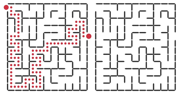 Vector square maze A fun educational game for developing coordination