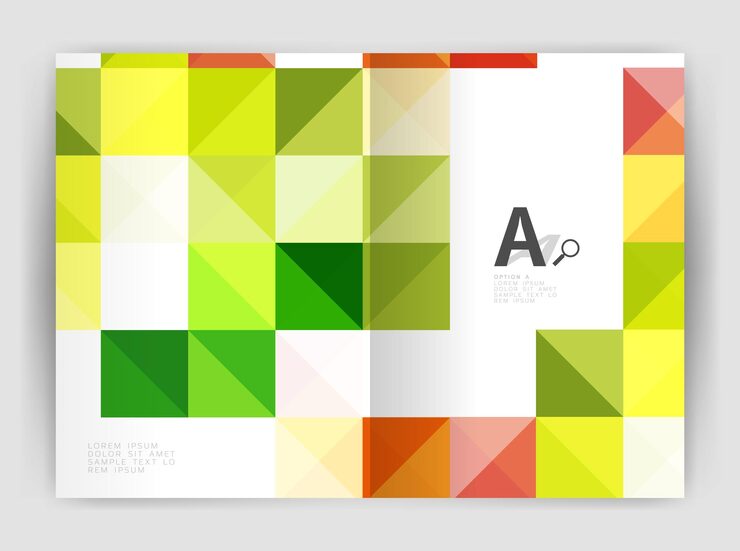 Vector 矢量正方形簡約抽象背景印刷模板商業小冊子 a4 矢量模板背景印刷工作流程布局圖號碼選項或網頁設計旗