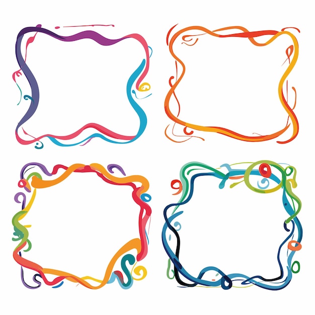 Vector vector squiggle frame collection set