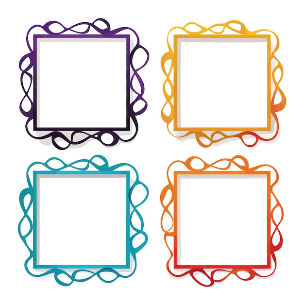 Vector squiggle frame collection set