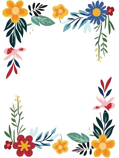 Vector vector squiggle frame using vibrant color abstract vegetation fruits and squiggle lines