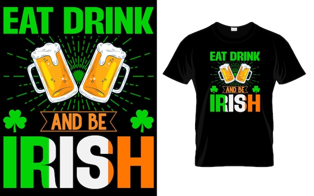 Вектор St. Patrick's Day T-shirt дизайн ирландский день T-shirt дизайн Патрик's Day типография вектор