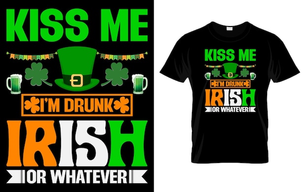 터 스테프 패트릭스 데이 티셔츠 디자인 (Vector St. Patrick's Day T-Shirt Design) - 아일랜드의 티셔츠 디자인, 패트릭스 데이 타이포그래피, 터