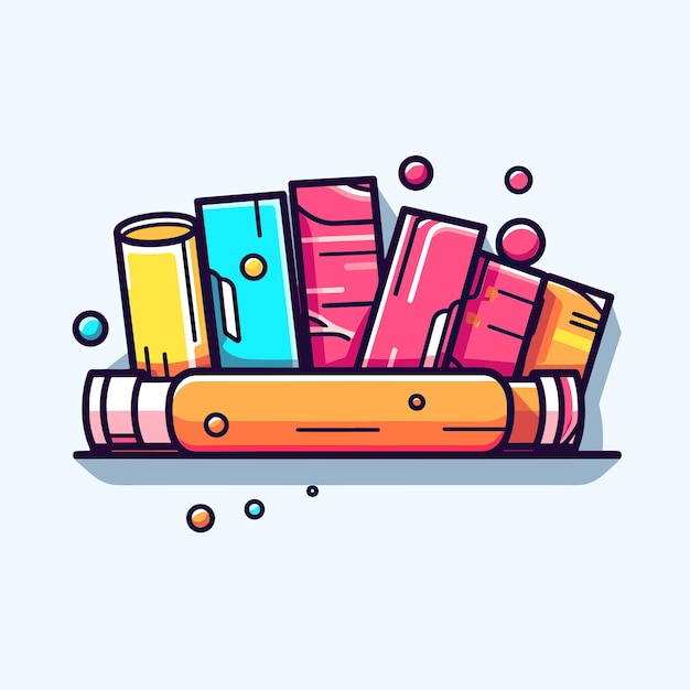 Vector of a stack of books on a table