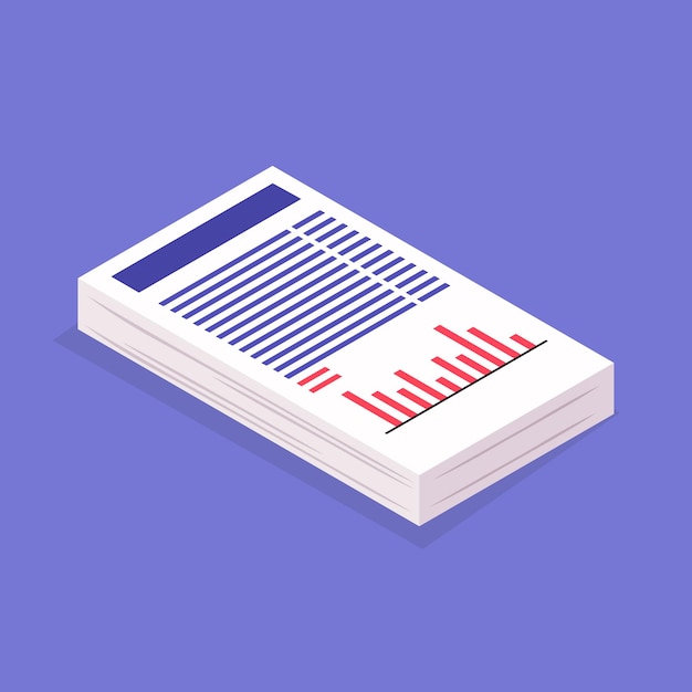 Vector stack of isometric documents