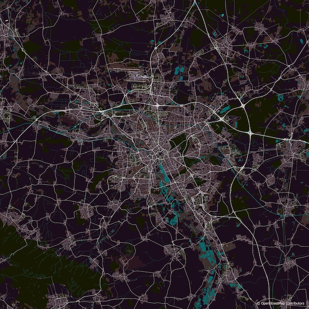 Vector stadskaart Hannover Duitsland