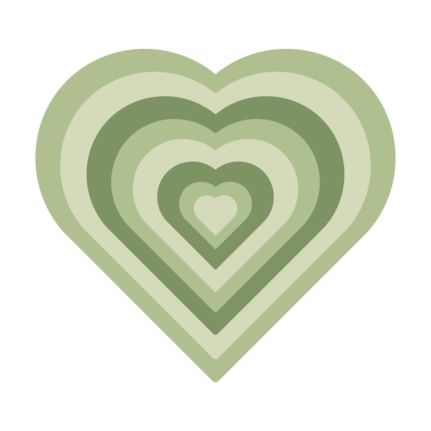 Vector vector stamp brush clipart trendy heart shape green boho hippie groovy figure