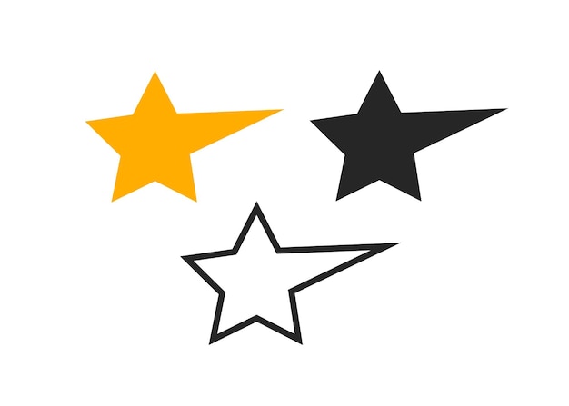 Vector Star Glyph Outline Flat Icon