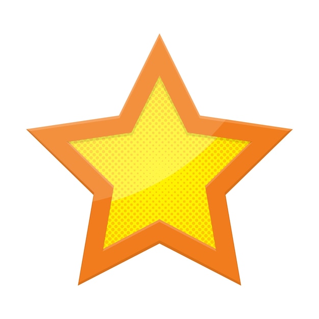 Вектор Значок векторной звезды изолирован. желтый яркий значок звезды. пунктирная звезда в поп-арт дизайне.