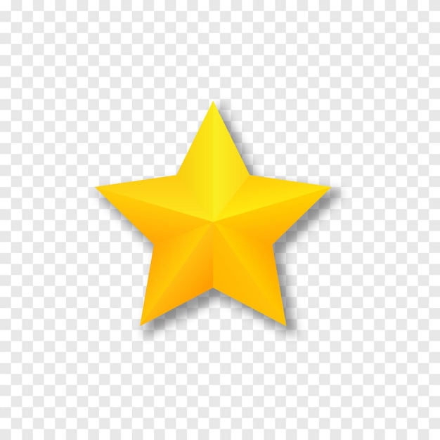 Vector star on isolated transparent background yellow star png design element