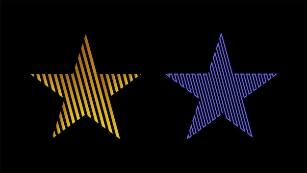 Vector star logo gold gradient and blue