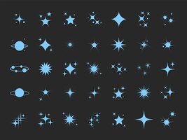 Vector star modern stars. sparkle star icon collection. twinkling stars symbol stars and stripes