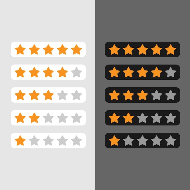 Vector vector star rating with two different backgrounds