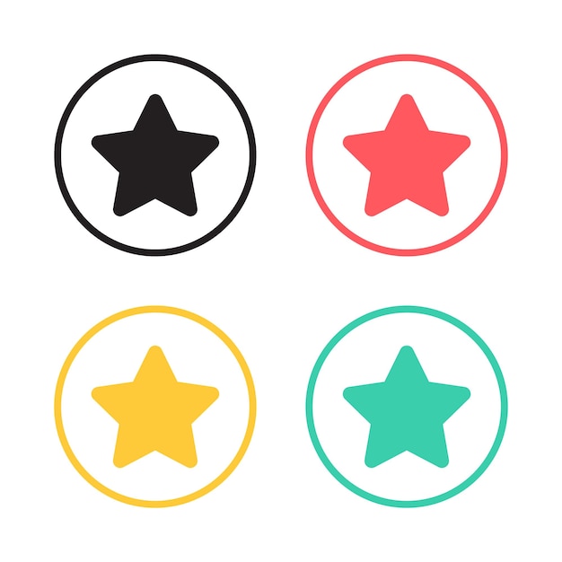 Vector Stars Icon In Multiple Colors