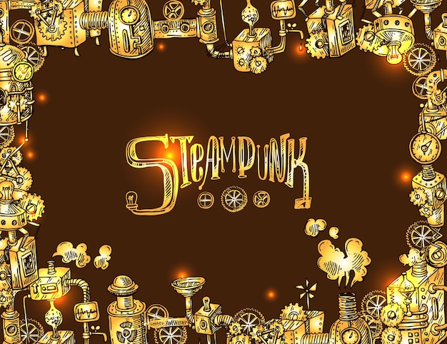 벡터 Steampunk 프레임