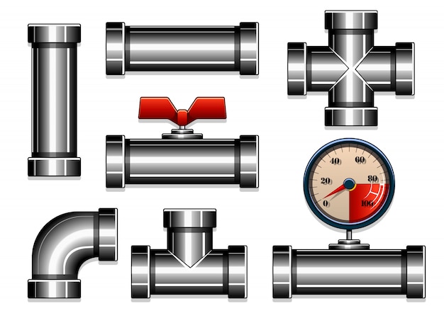 Векторная коллекция стальных труб