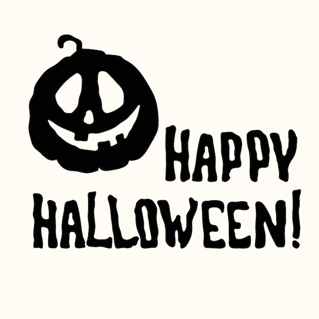 Вектор трафарет happy halloween название с тыквенным фонарем, изолированные на белом фоне