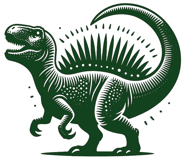 Vector stencil illustration of a dinosaur silhouette on a light background