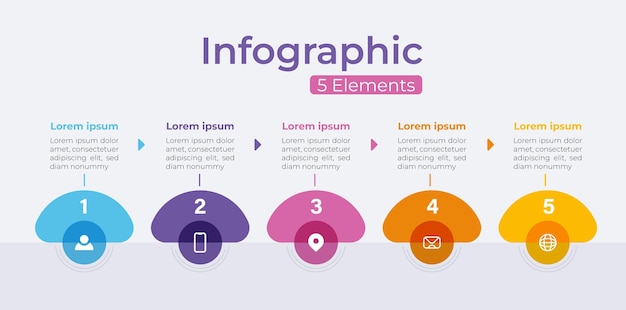 Passaggi vettoriali infografica gradiente aziendale