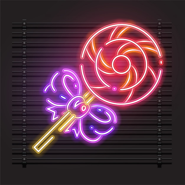 Vector of stick candy from neon.