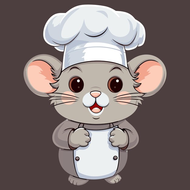 vector sticker image of cute chef hamster