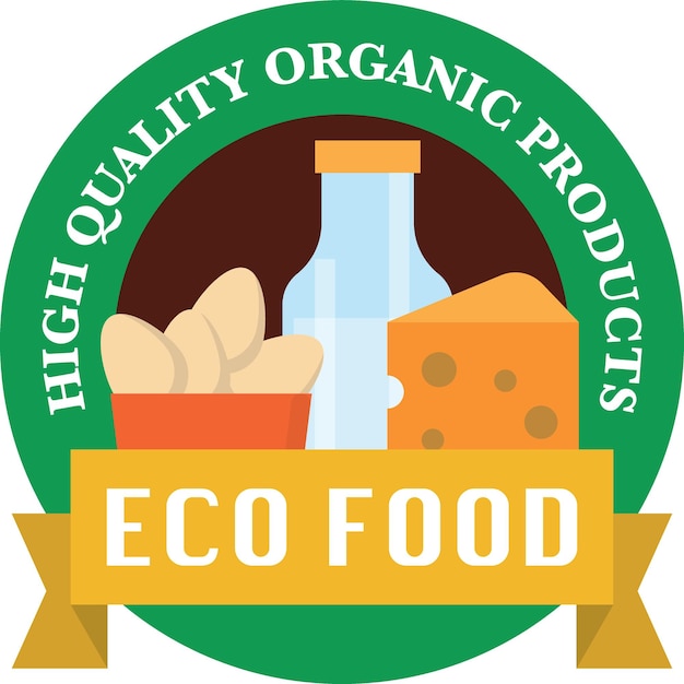 Vector Sticker For Organic Food Food Illustration