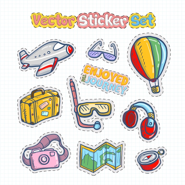 Vector sticker patches set