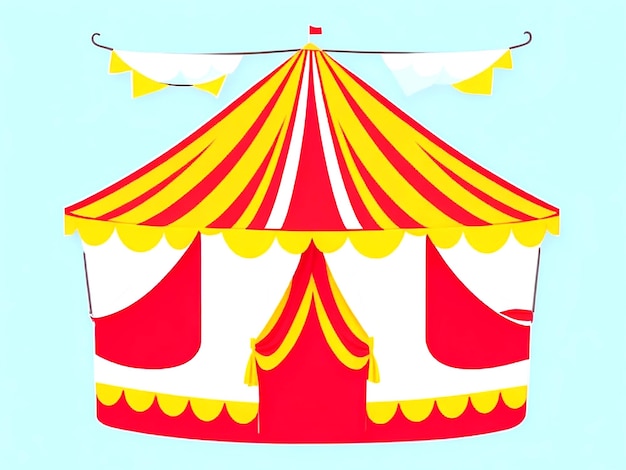 vector Sticker template with circus tent isolated AI_Generated