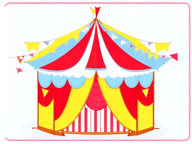 vector Sticker template with circus tent isolated AI_Generated