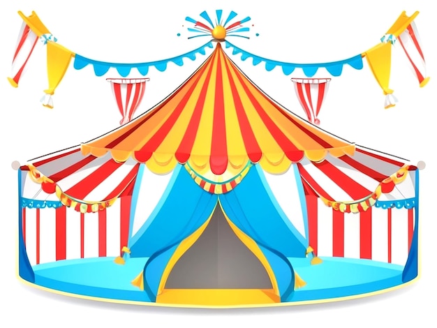 vector Sticker template with circus tent isolated AI_Generated